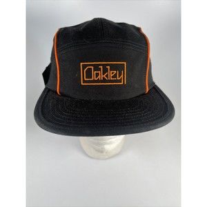 5 Panel Oakley Pipe Hat Cap Blackout Orange 912175 L/XL Adjustable Black Rare